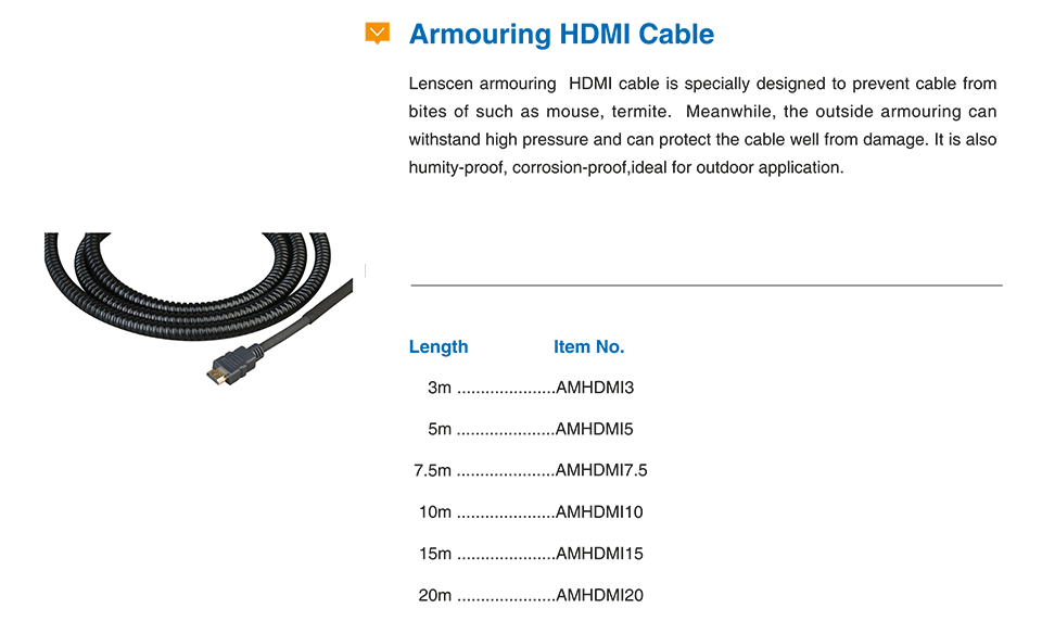 Armouring HDMI cable