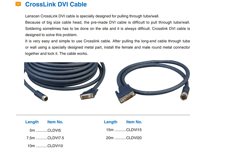 Crosslink DVI cable