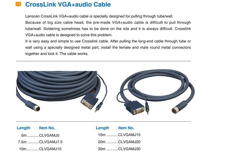 Crosslink VGA+audio cable