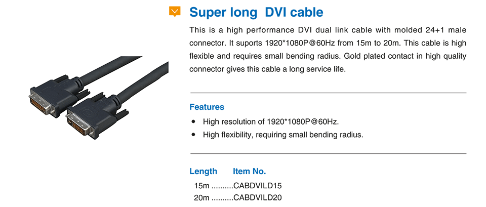 Super long DVI cable