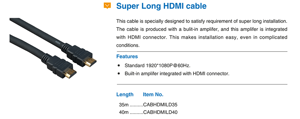 Super long HDMI cable